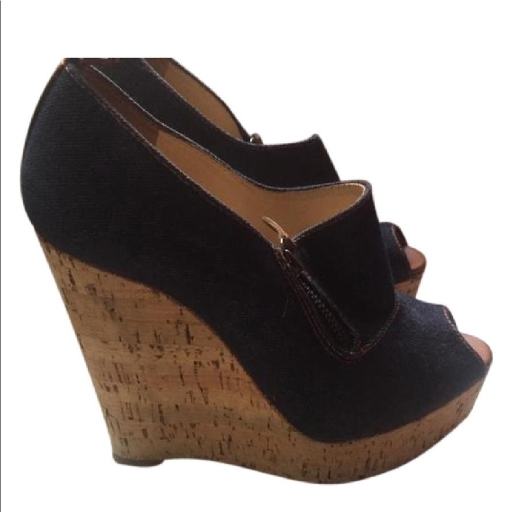 Denim wedges